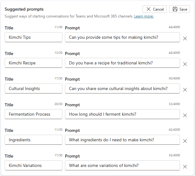 Screenshot of suggested prompt edits.