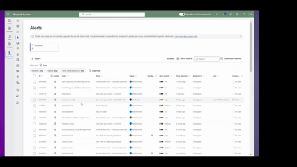 데이터 및 사용자 위험을 식별하고 요약하는 데 사용되는 Microsoft Security Copilot의 비디오 클립입니다.