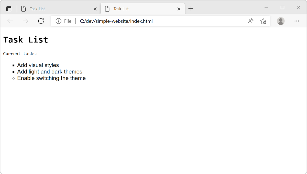 Screenshot of the website with the font styles applied.