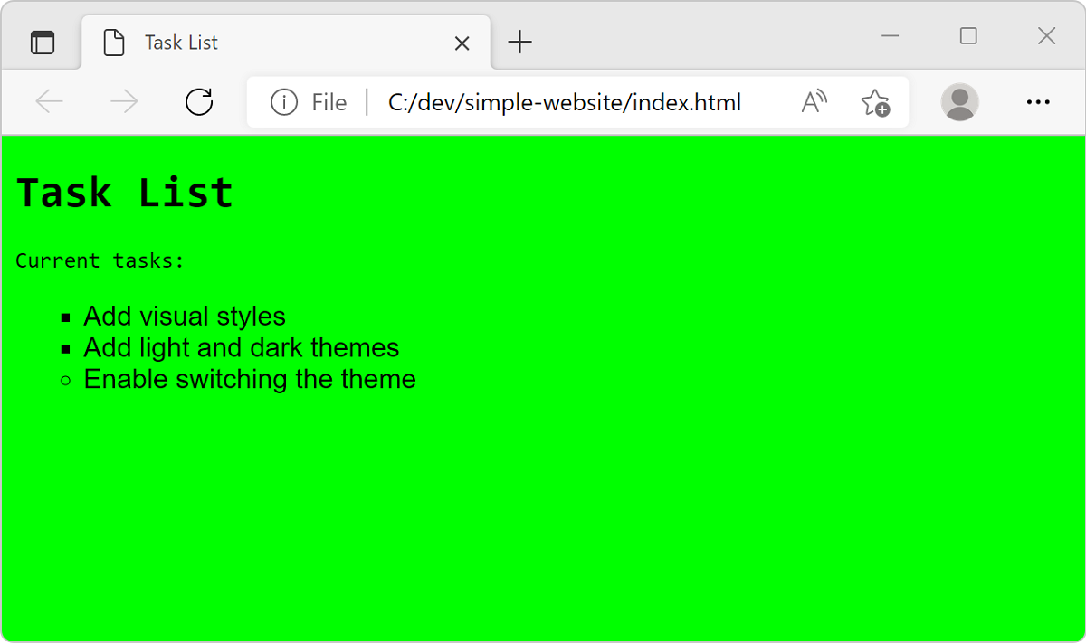 Screenshot of the website with its light theme applied.