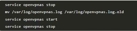 Open V P N commands to obtain log files.