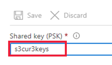 Screenshot of the shared key.