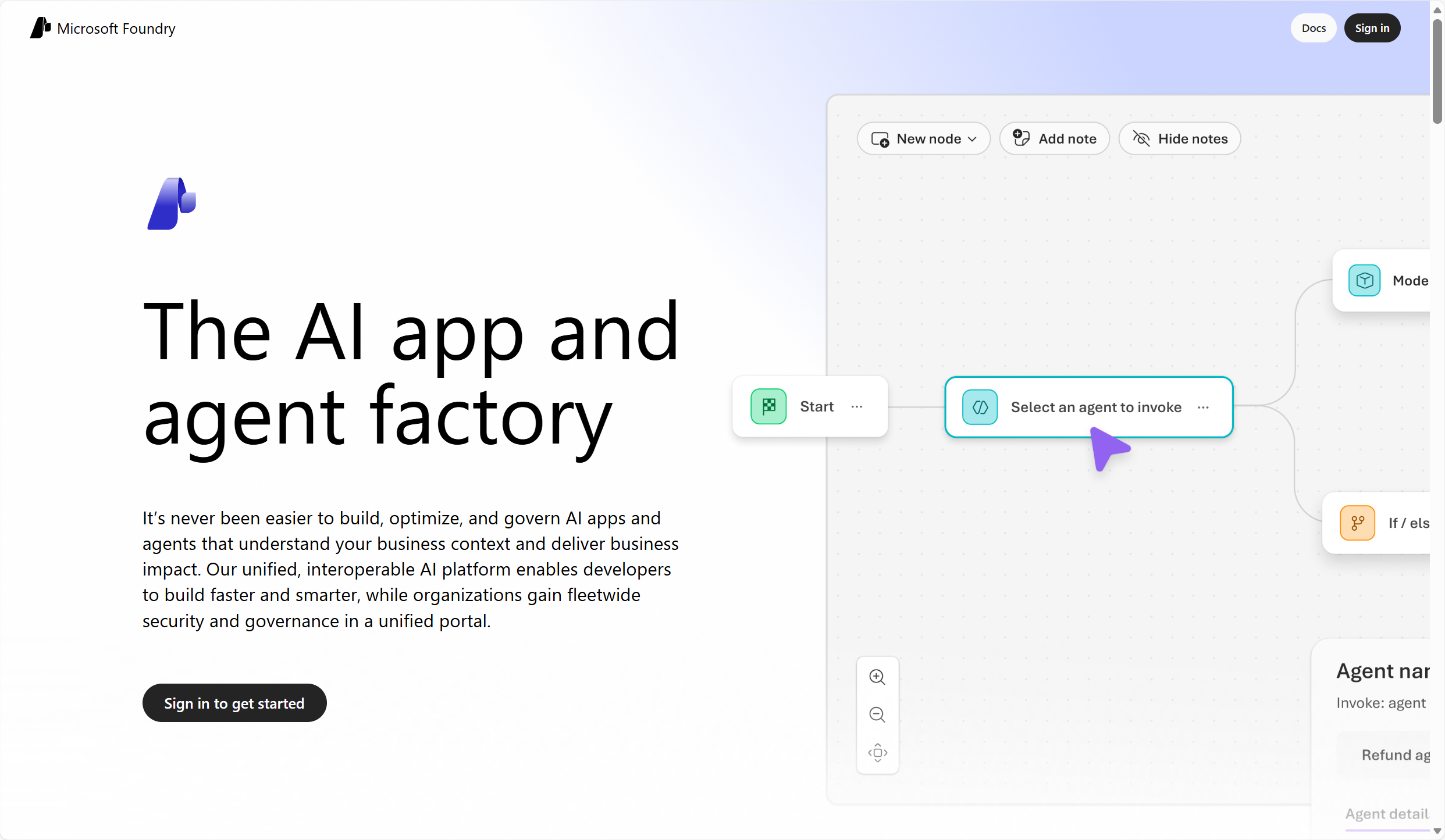 Microsoft Foundry의 로그인 페이지 스크린샷