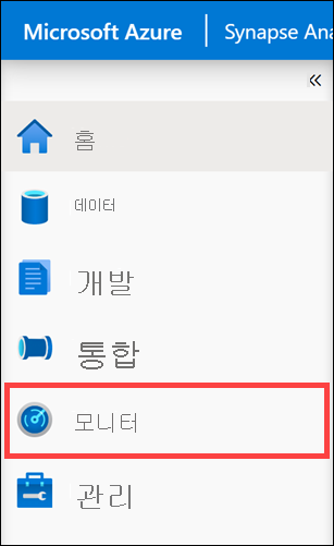 The Monitor hub menu item is selected.