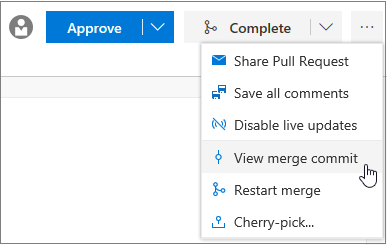View pull request merge commit