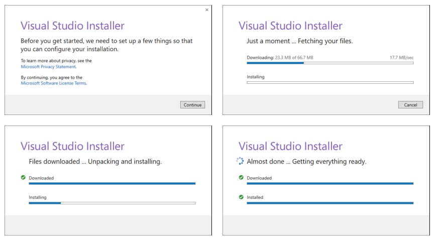 Visual Studio 설치 관리자의 더 투명해진 환경