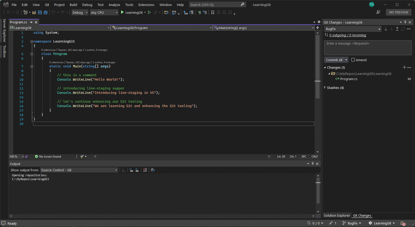 분기 비교 진입점을 보여 주는 애니메이션입니다.