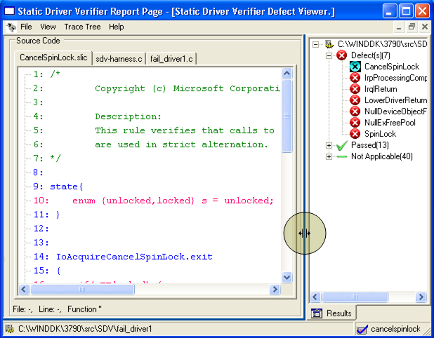 테두리를 끌어 결함 뷰어 창의 크기를 조정하는 스크린샷