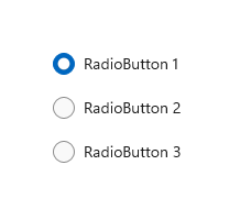 Example of a RadioButtons group, with one radio button selected