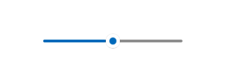 A slider control, displaying one value in a range of values