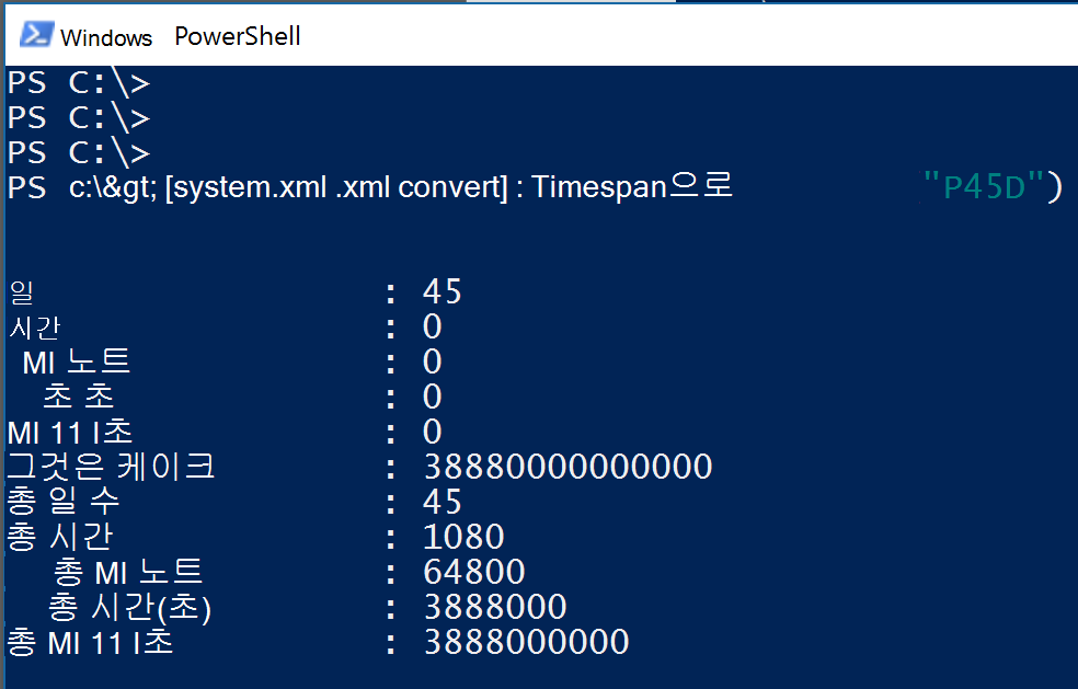 XML 기간 변환.