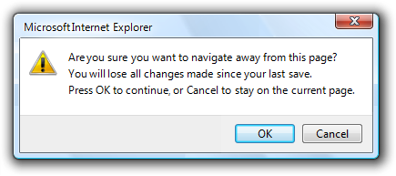 screen shot of message with unclear use of buttons