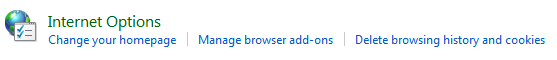 제어판 인터넷 옵션 항목의 스크린샷 
