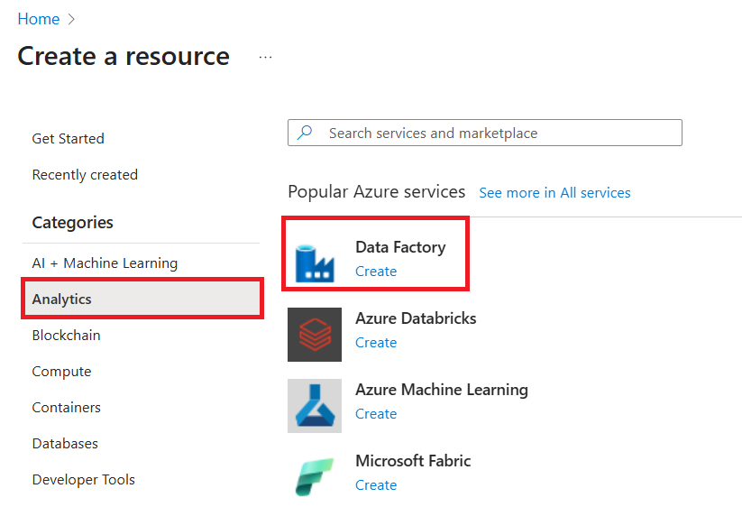 New data factory creation