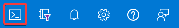 Screenshot that shows the Azure portal Cloud Shell button.