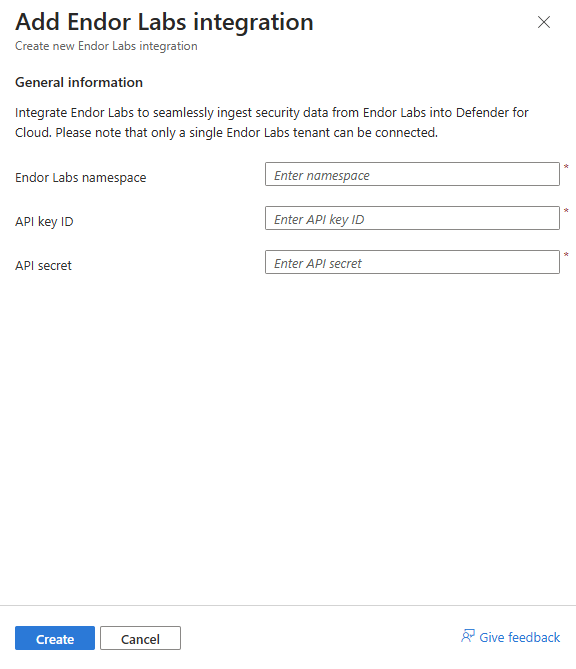Screenshot that shows where the button is located to add your Endor Labs connection.