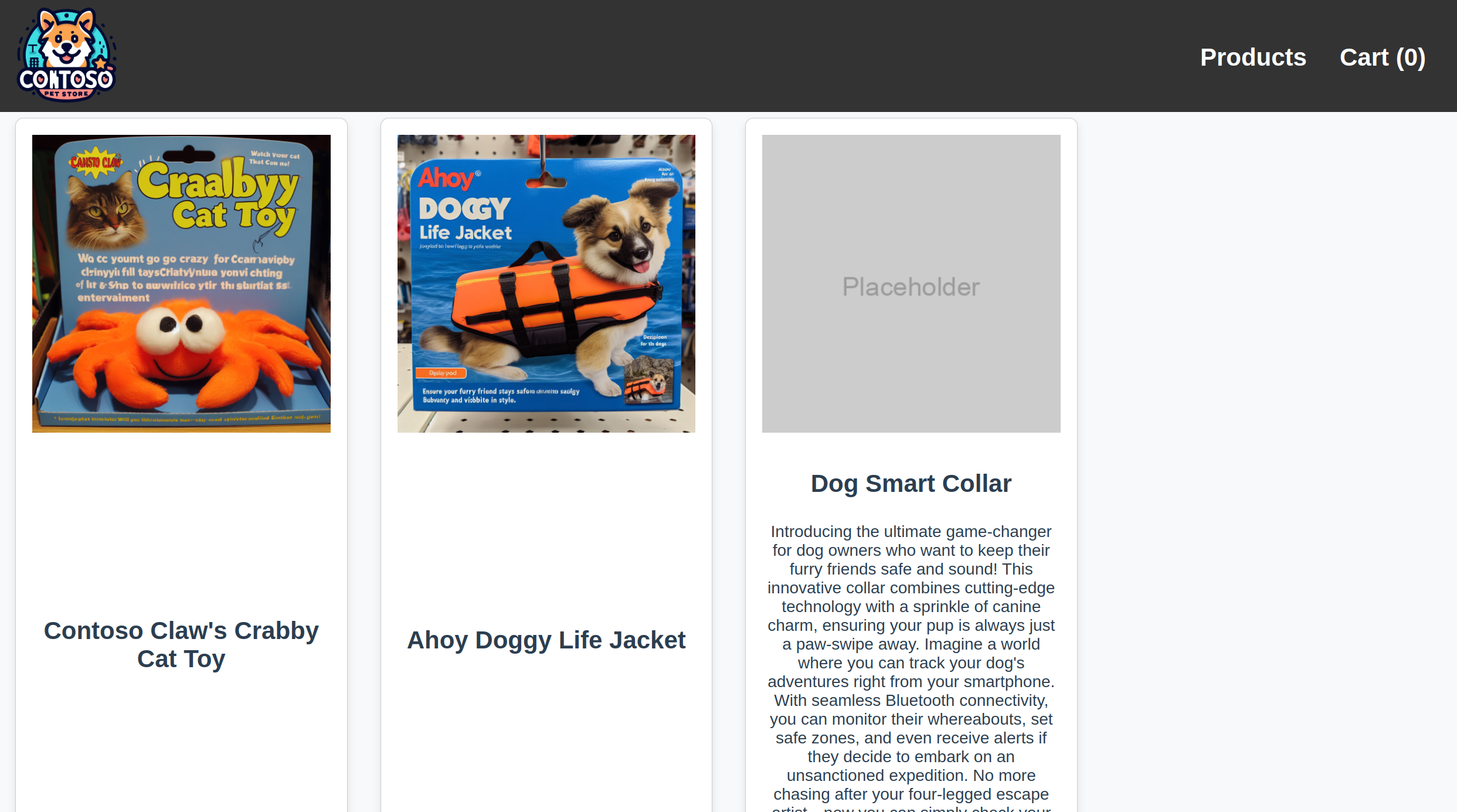 Screenshot viewing the new product in the store front page.