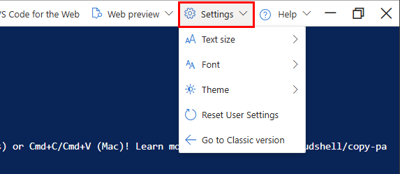 Screenshot of the Settings menu.