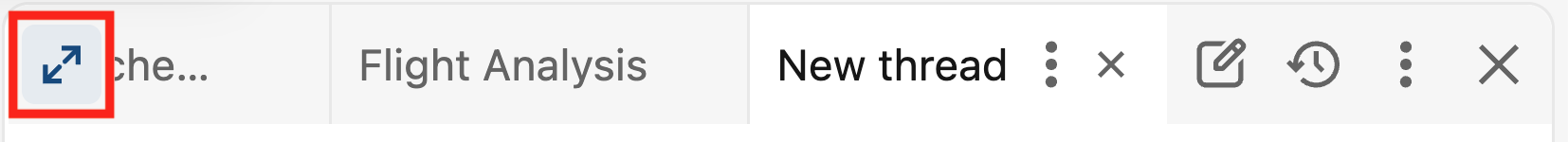 The Maximize button in the Genie Code side pane.