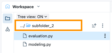 Click the root folder to display the ancestor drop-down menu