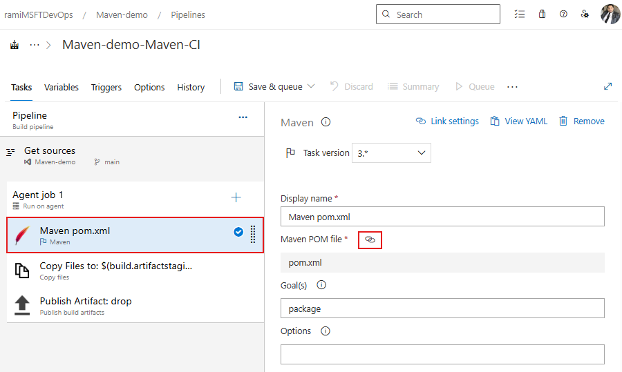 A screenshot displaying how to unlink a single process parameter in a Classic pipeline.
