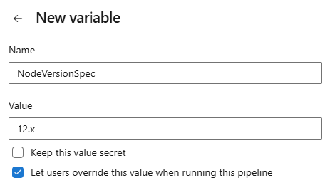 Screenshot of defining a queue-time variable.