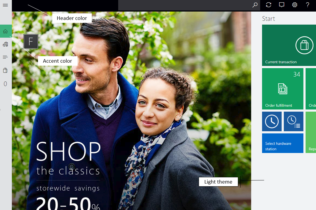 Screenshot of POS welcome screen with Light theme.