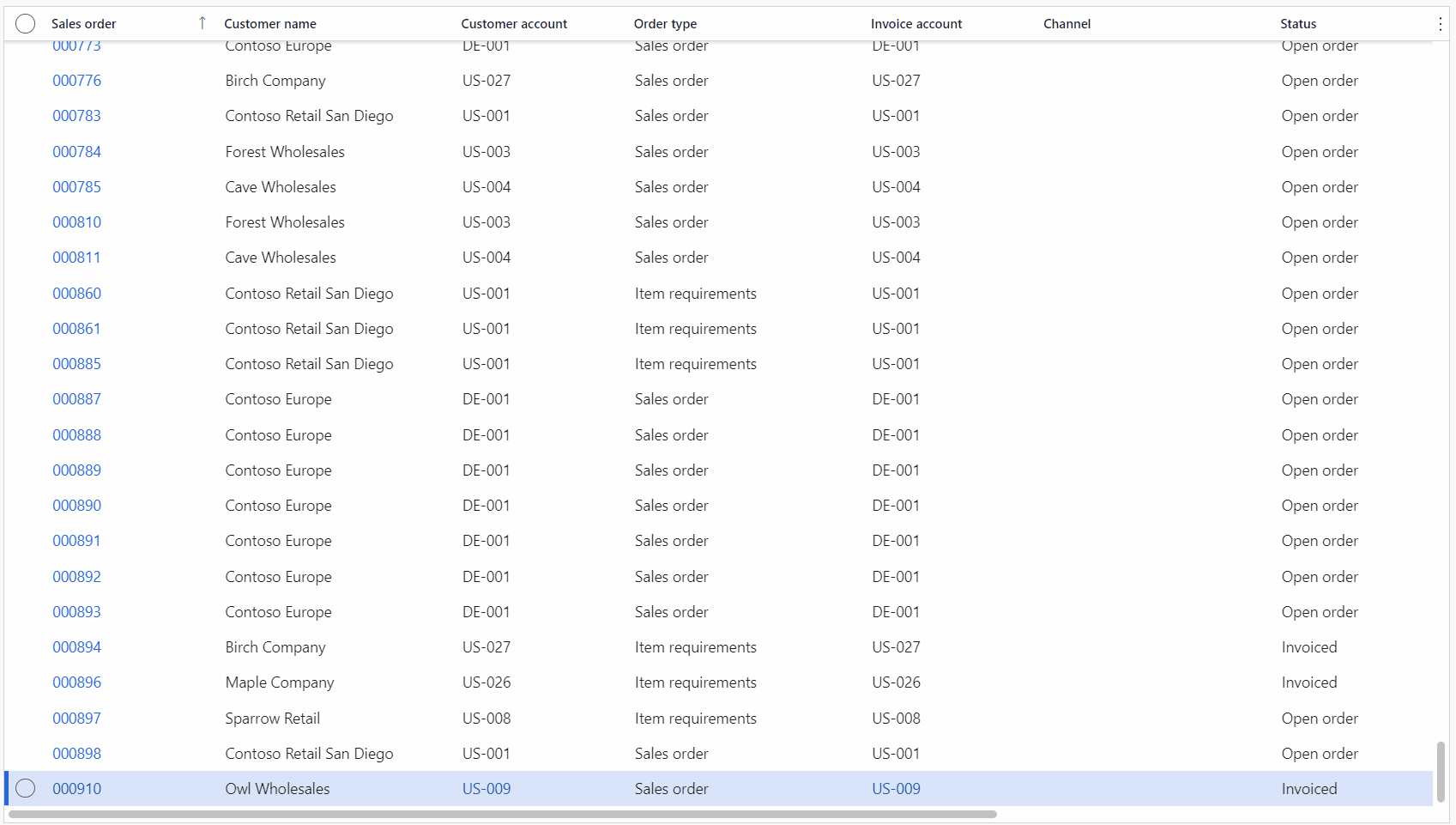 Screenshot of freezing columns in a grid.