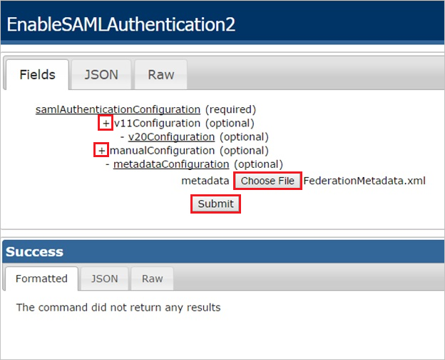 Enable SAML authentication Enable SAML authentication