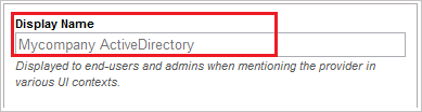 Screenshot shows where enter a display name.