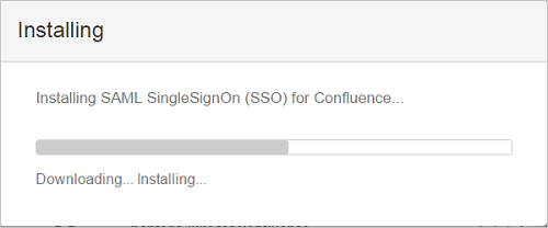 Screenshot that shows the "Installing" dialog.