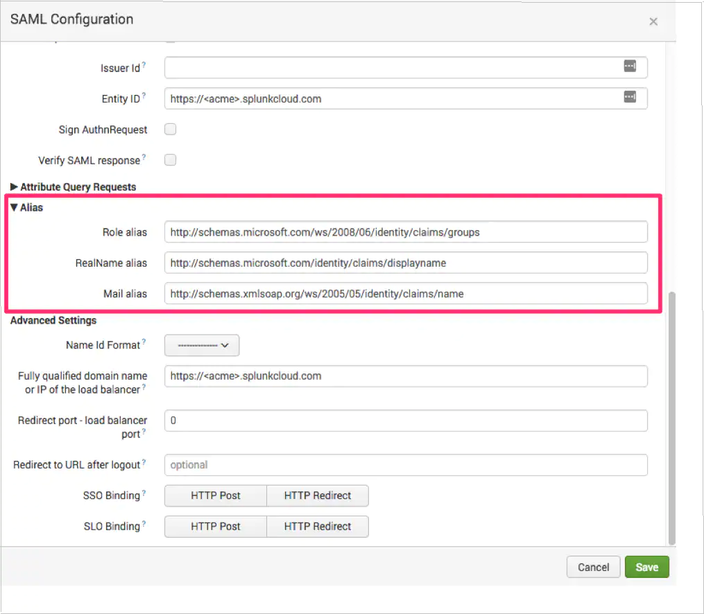 Screenshot that shows role mapping.