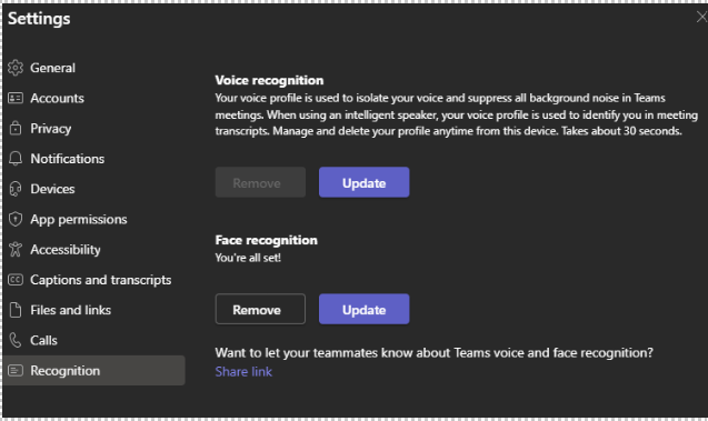 Screenshot that shows the voice recognition.