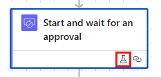 Screenshot of an action in the Power Automate new designer showing a beaker icon.