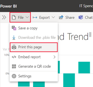 Screenshot of the file menu open and 'Print this page' selected.