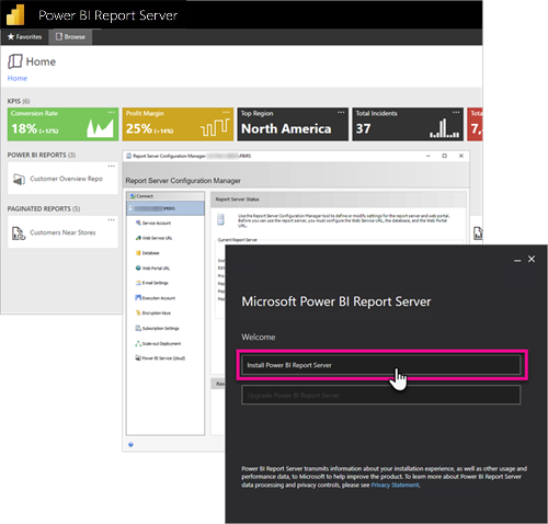 Screenshot of Power BI Report Server showing sign in options.
