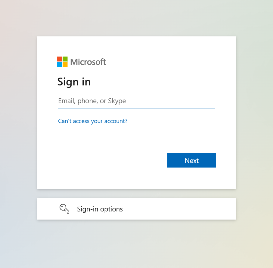 Screenshot of the user sign-in page for Microsoft Entra ID.