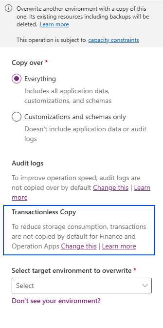 Diagram for transactionless copy option.