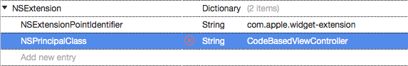 Remove the NSExtensionMainStoryboard key and add a NSExtensionPrincipalClass with the value CodeBasedViewController