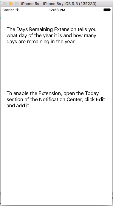 The containers main view will be displayed