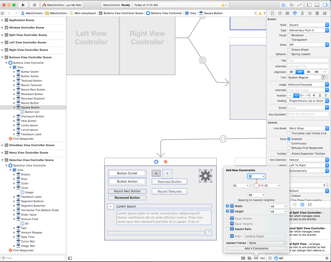 Setting the constraints