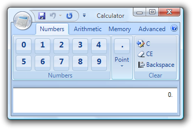 screen shot of a ribbon with a calculator