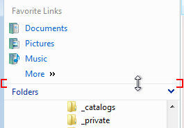 screen shot of narrow, almost invisible splitter
