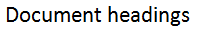 example of document headings text font