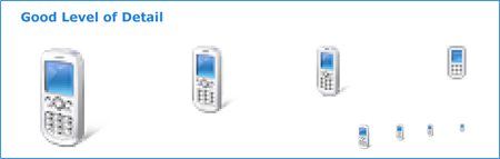 illustration of cell phones with clear details