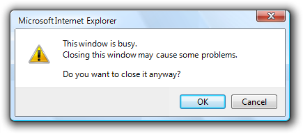 screen shot of message with ok for yes-no question