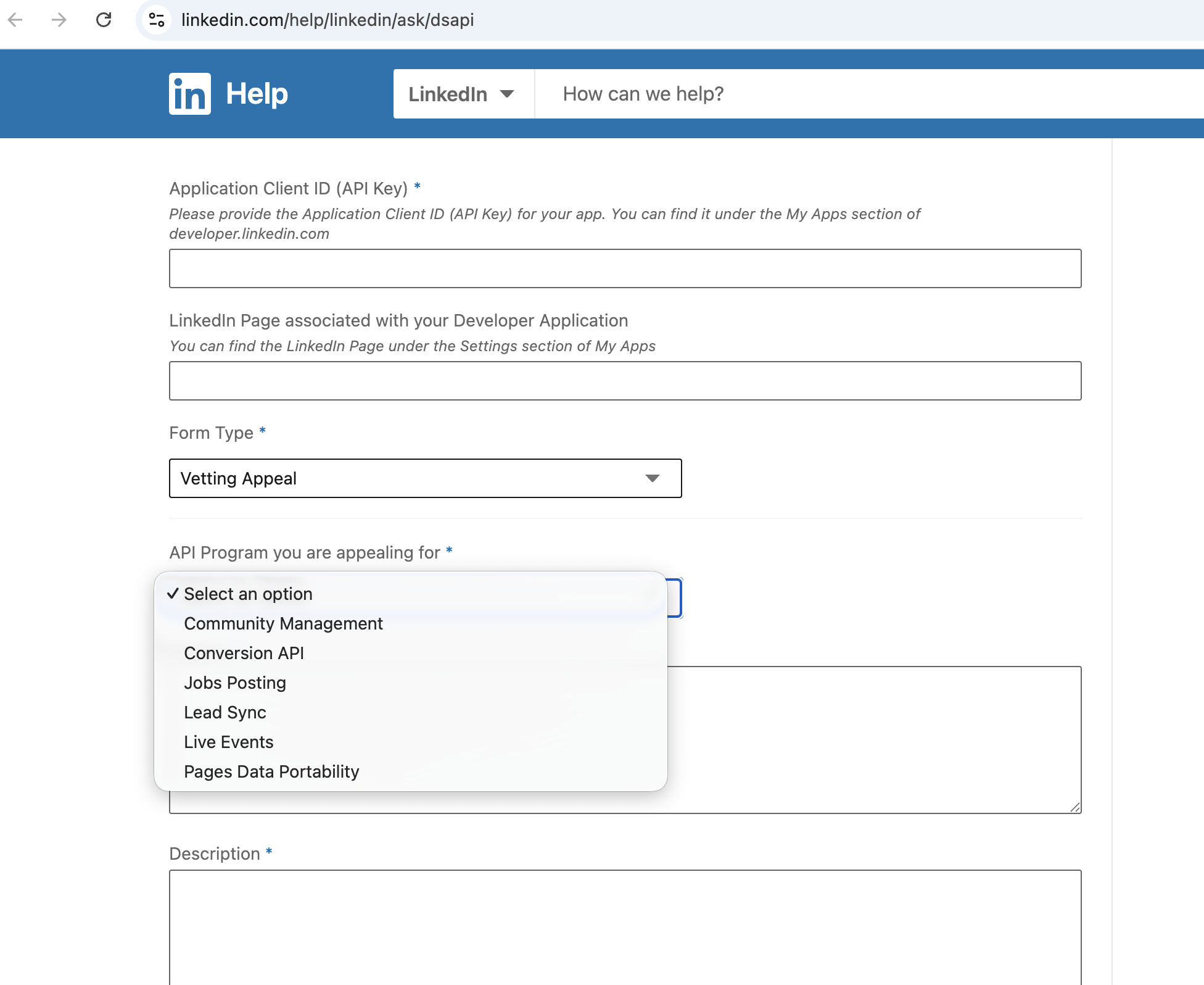 Vetting appeal form