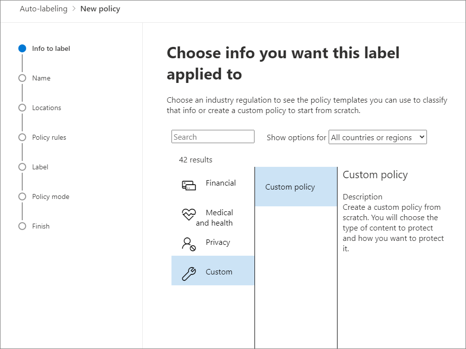 New policy configuration for auto-labeling.