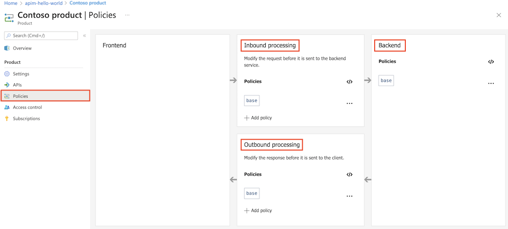 Screenshot showing how to configure policy at product scope.