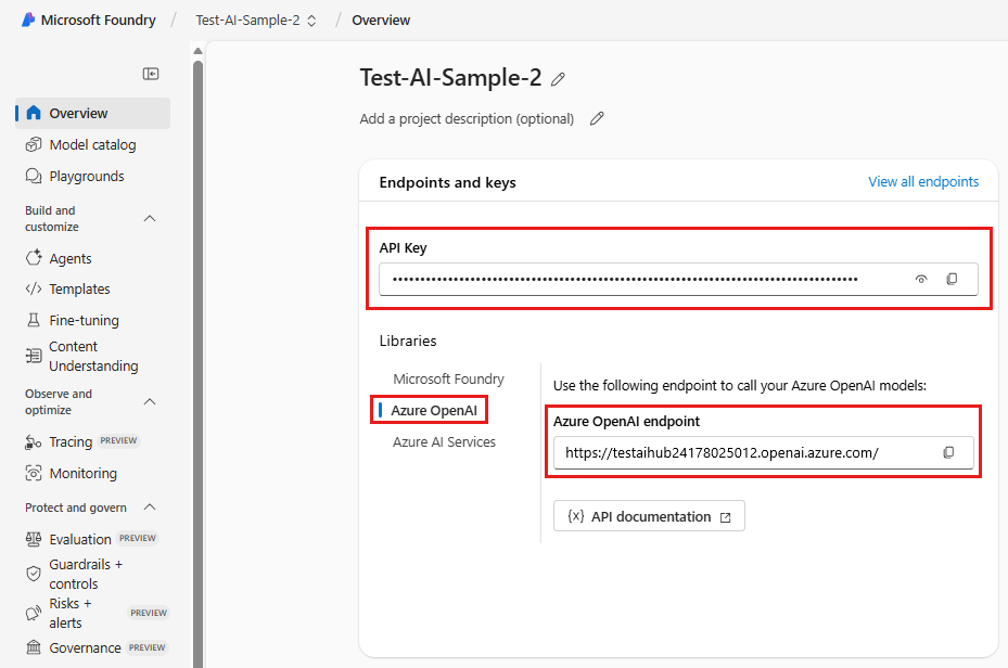Screenshot that shows the overview page of Foundry portal.